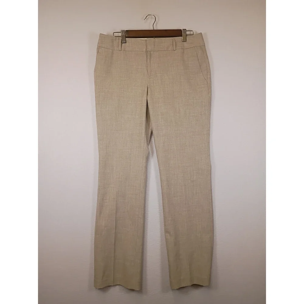 Business Casual Banana Republic Women 8 Beige Martin Fit Straight Leg Trousers